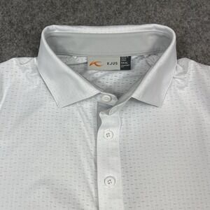 KJUS Polo Shirt Mens XL White Mesh Golf Athletic Tennis Breathable Lightweight